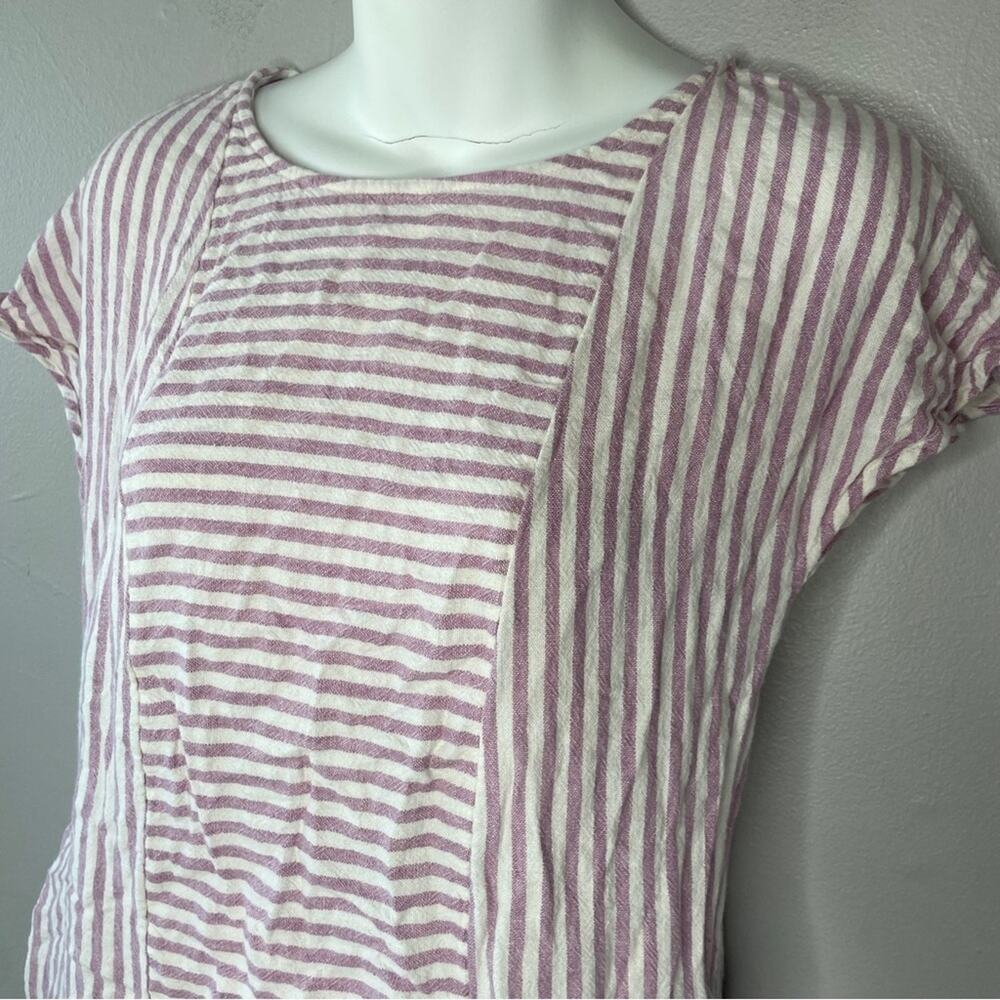 MADEWELL Linen Blend Dress Womens XSmall Striped Mini Summer Trip Coastal Beach - Picture 4 of 10